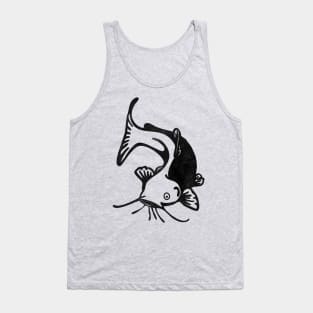 Distressed Catfish Fishing Fish Tank Top